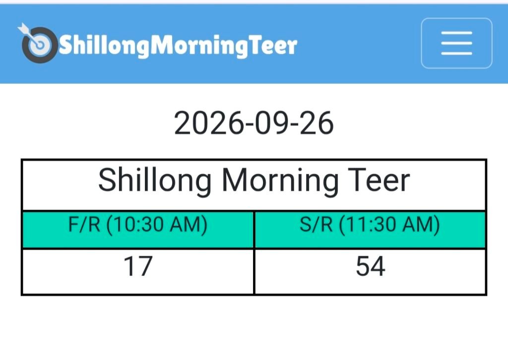 Shillong Morning Teer Result Today First Round 10:30AM Second Round 11 :30AM
